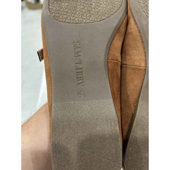 Sam & Libby Brown Ballet With Flower Flats Women's 6.5 - Picture 6 of 6